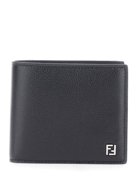 FENDI Fendi Men Black Bi-Fold Wallet With Ff Logo Plaque In Leather Men