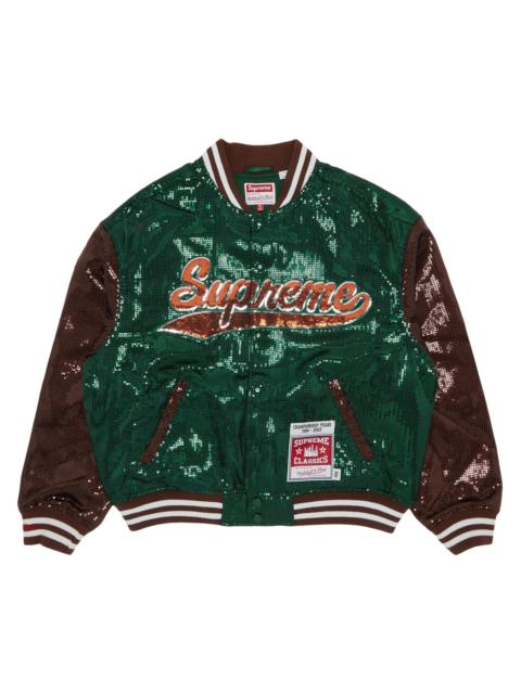 Supreme Supreme x Mitchell & Ness Sequin Varsity Jacket 'Green'