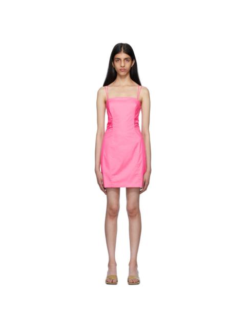 FRAME Pink Tie Back Minidress