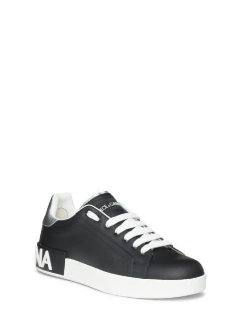 Dolce & Gabbana Dolce&Gabbana Portofino Sneaker in Black/Silver at Nordstrom