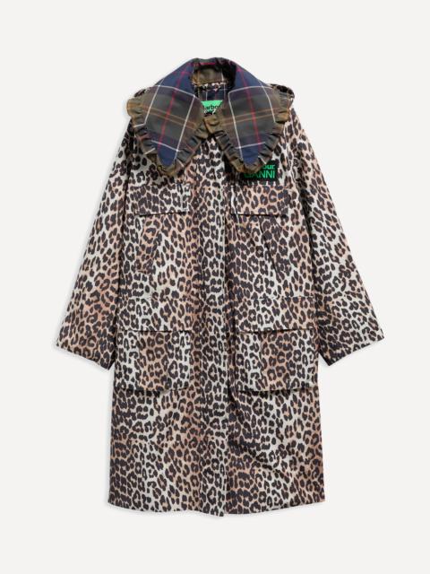 Barbour x GANNI Leopard Print Waterproof Parka Jacket