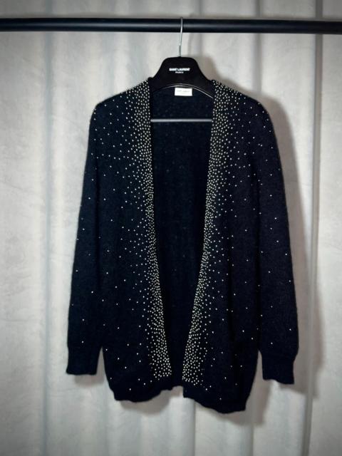 SAINT LAURENT Saint Laurent SS16 Mohair Rhinestone Studded Cardigan