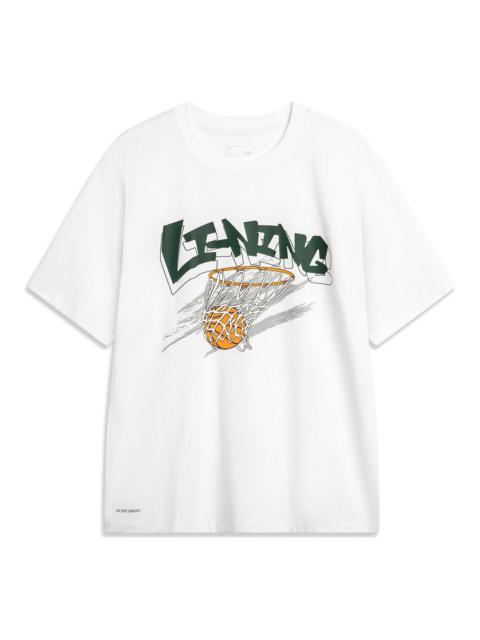 Li-Ning Li-Ning Hoops Graphic T-shirt 'White' AHSU671-7