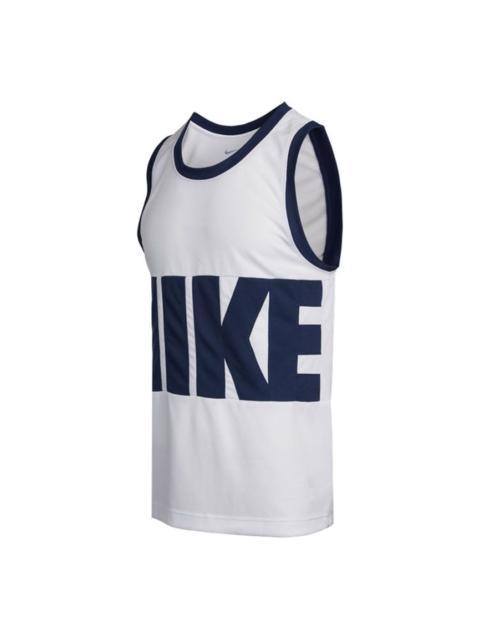 Nike Nike Letter Big Logo Sports Basketball Vest Men's White DA1042-100