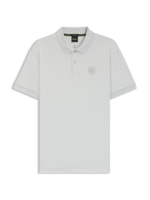 BOSS PIMA-COTTON POLO SHIRT WITH DOUBLE B MONOGRAM