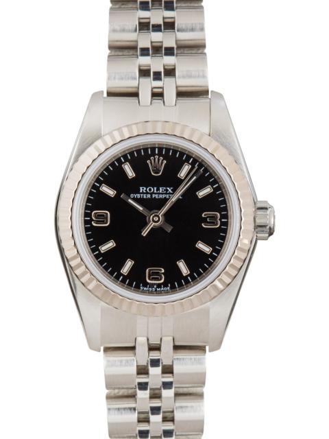 Ladies Rolex Oyster Perpetual 76094 Black Dial