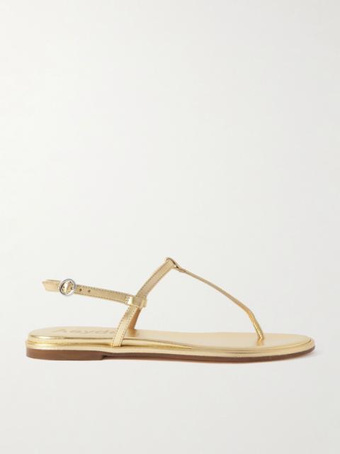 Aeyde Nala metallic leather sandals Gold