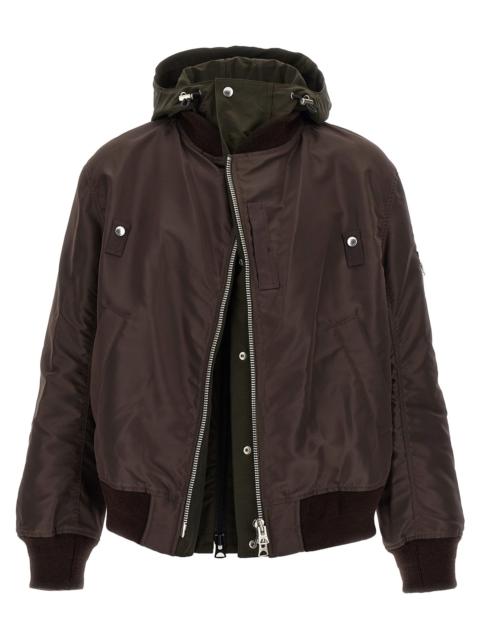 sacai Sacai Men Hooded Bomber Jacket
