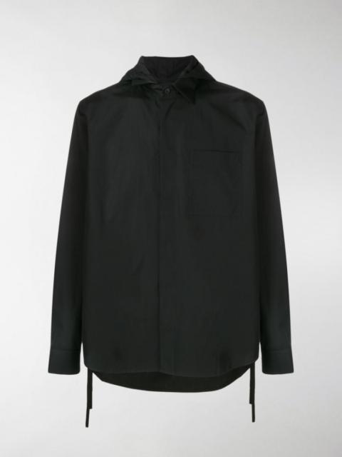 AW18 Hooded Drawstring Button Up Shirt
