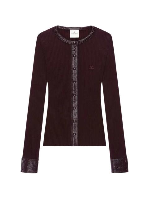 courrèges Courreges Women Ribbed Cardigan With Vinyl Trim