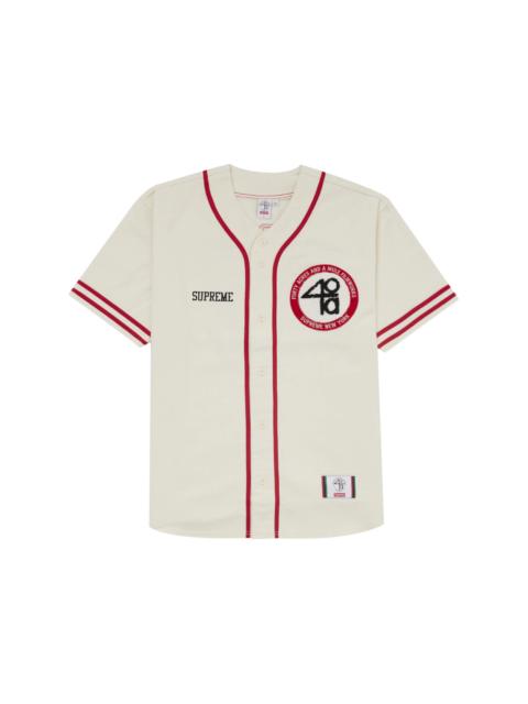 Supreme Supreme 40 Acres Twill Baseball Jersey White