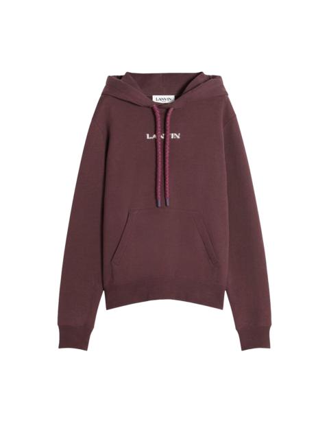 Lanvin Mohair Logo Hoodie 'Burgundy'