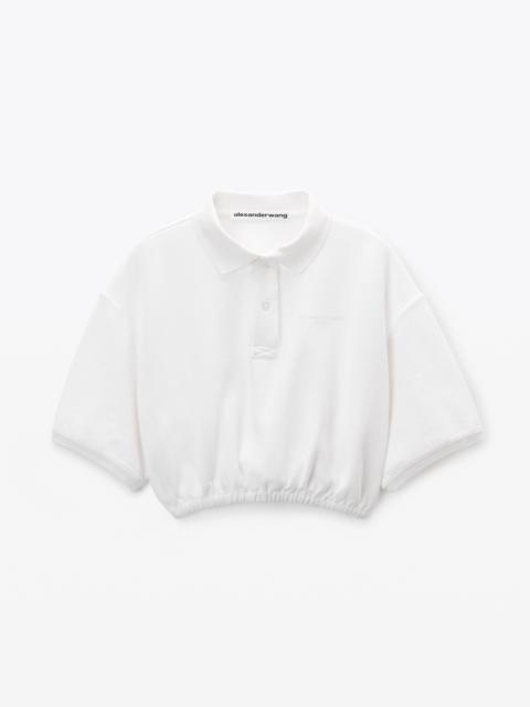 Alexander Wang white deconstructed polo shirt