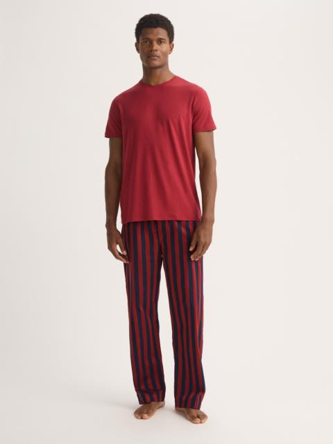 Derek Rose Men's Lounge Pants Royal Cotton Navy Blue & Red Stripe
