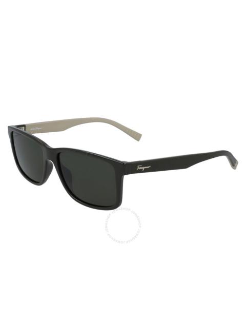 FERRAGAMO Salvatore Ferragamo Dark Grey Rectangular Men's Sunglasses SF938S 338 57
