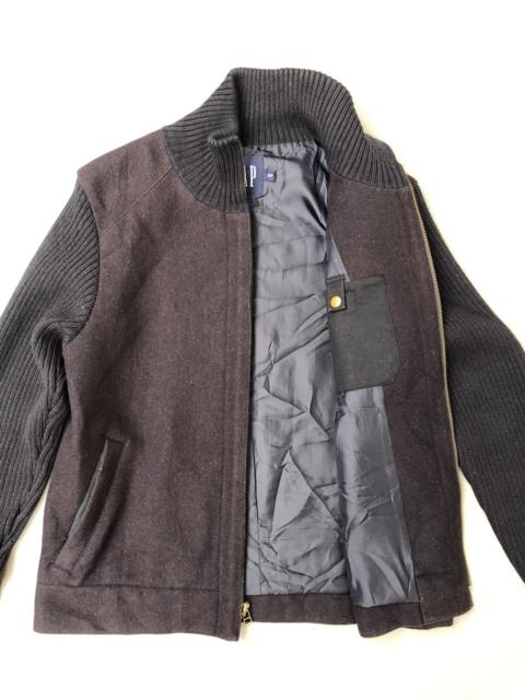 Other Designers Gap - Gap Wool Blend Knit Sleeves Zip Up Jacket
