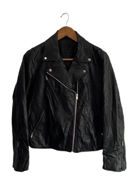 Other Designers 🔥VINTAGE UNIQLO JAPAN DOUBLE COLLAR LEATHER JACKET PUNK