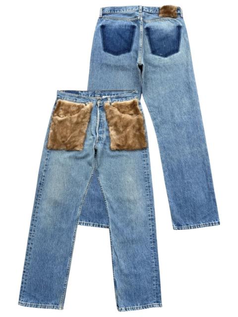 Other Designers Japanese Brand - 7x7 Japan Leather Pocket Fur Denim Jeans 32x30