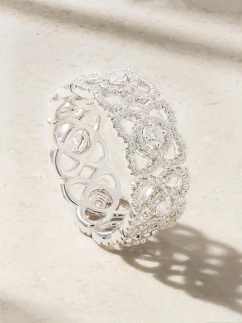 De Beers Enchanted Lotus 18-karat white gold diamond ring Gold