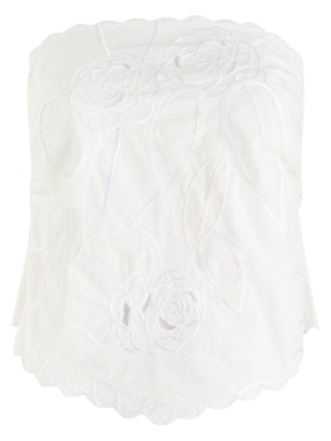 BERNADETTE Bernadette Bustier Petit Beurre Embroidered Cotton top