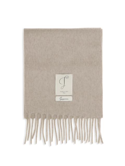 JACQUEMUS Jacquemus Cavallo Fringed Scarf Beige