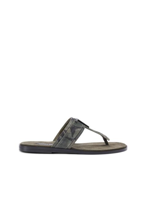 camouflage-pattern sandals