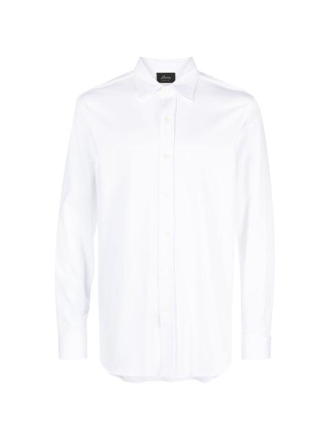 Brioni spread-collar cotton shirt