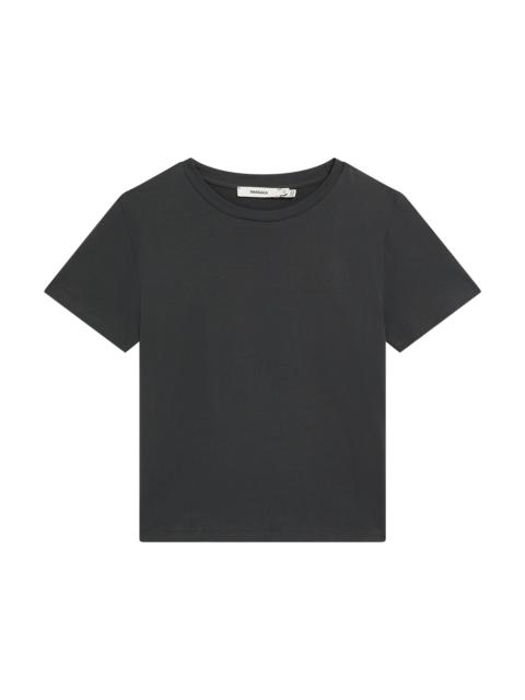 PANGAIA Womens Cotton-Stretch Slim T-Shirt - Smoked Black