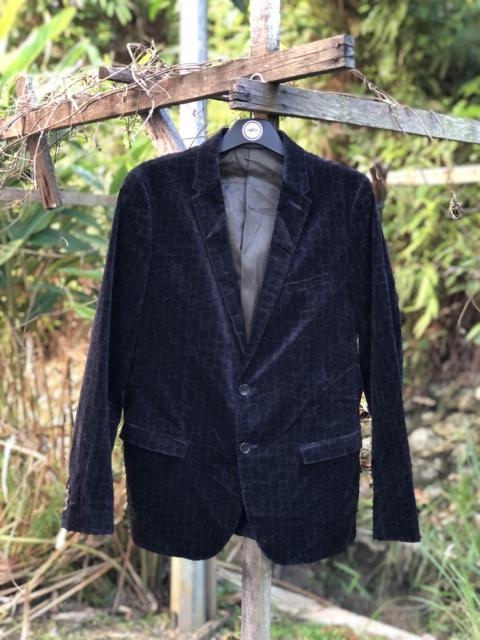 Other Designers Vintage - Vintage M.F. Editorial Velvet Printed Blazer Rugged