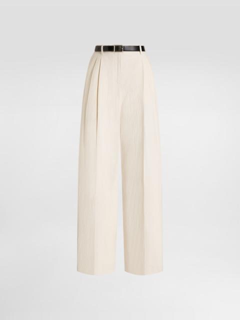 Dolce & Gabbana Rustic cotton and linen canvas trousers