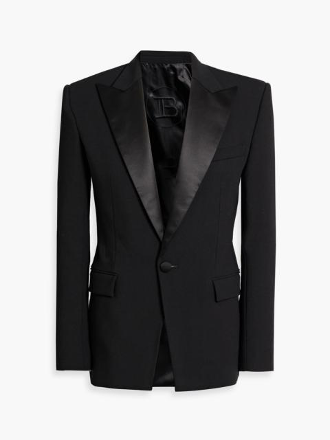 Balmain Satin-trimmed crepe blazer