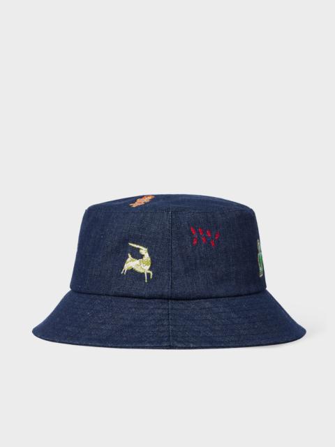 Paul Smith 'Little Beasts' Denim Bucket Hat