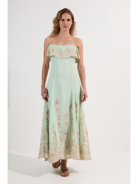 KAREN MILLEN Embroidered Applique Strappy Midi Dress