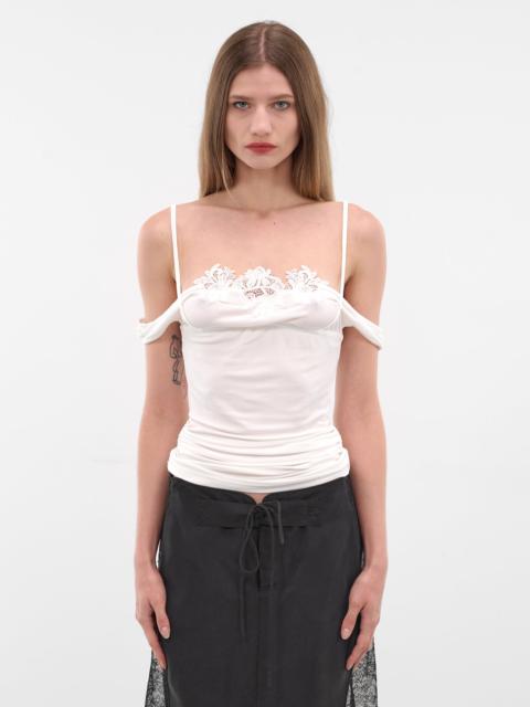 CHRISTOPHER ESBER White Hibiscus Embroidered Cami Tank