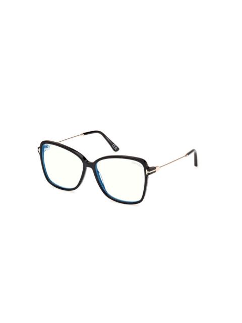 TOM FORD Tom Ford Blue Light Block Browline Ladies Eyeglasses FT5953-B 001 55