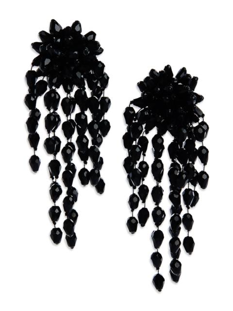 Isabel Marant Hanabi Beaded Clip-On Drop Earrings in Black/Silver at Nordstrom