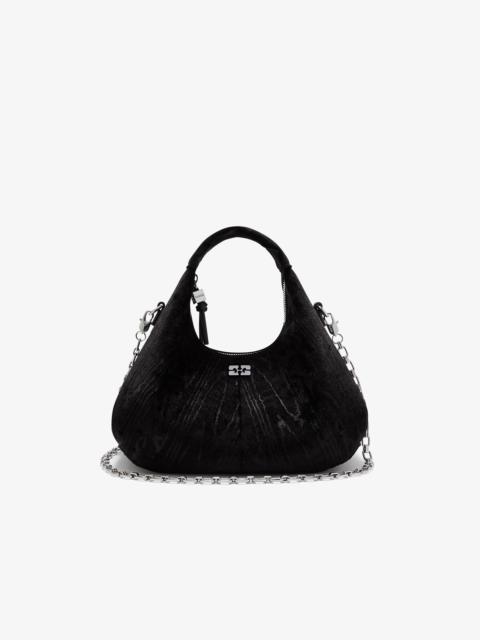 GANNI VELVET MOIRE MINI HOBO BAG