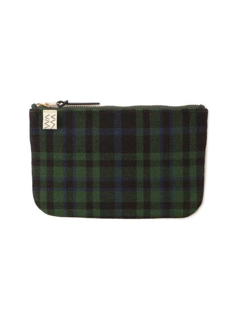 visvim TRAVEL POUCH BUFFALO CHECK GREEN