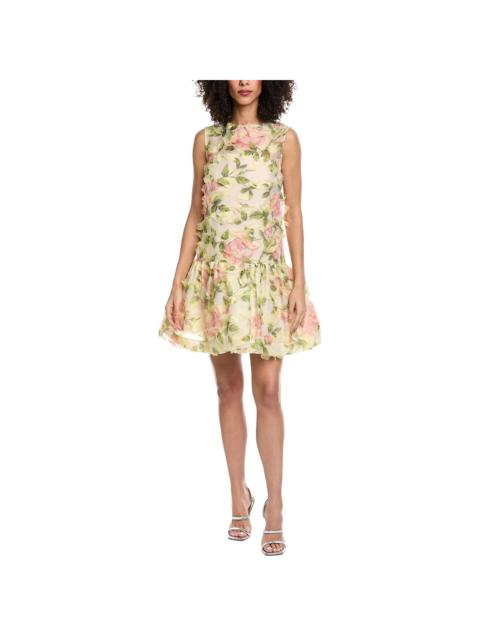 Oscar de la Renta Oscar de la Renta English Rose Fil Coupe Silk-Blend Mini Dress