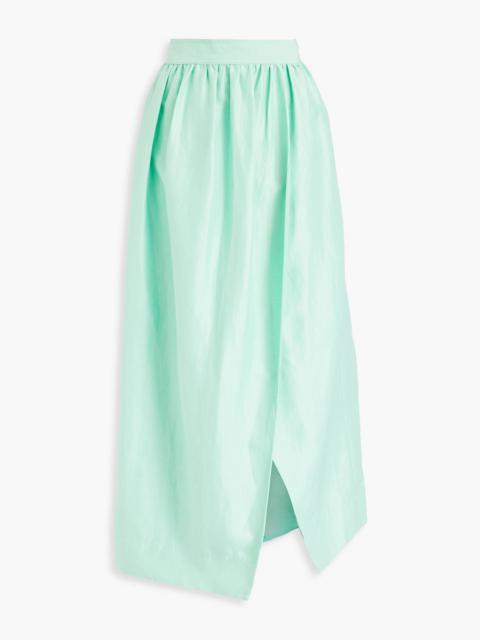 Aje. Mirabelle wrap-effect linen-blend maxi skirt