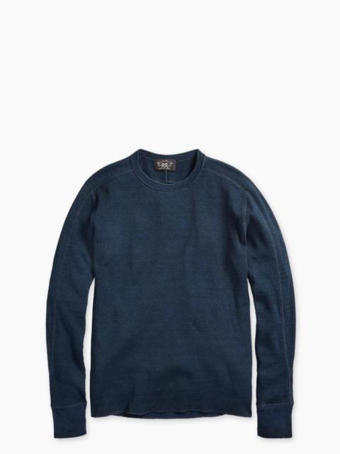 RRL by Ralph Lauren RRL INDIGO JACQUARD-KNIT CREWNECK RINSED BLUE INDIGO