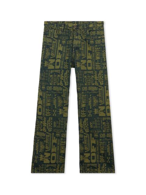 Off-White Multilogo Jacquard Relaxed Jeans