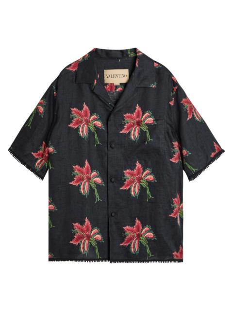 Valentino Valentino Garavani Floral-print Linen Shirt