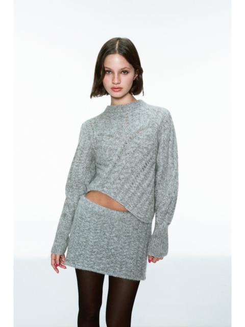miaou CLARKE CABLE KNIT SWEATER - GREY