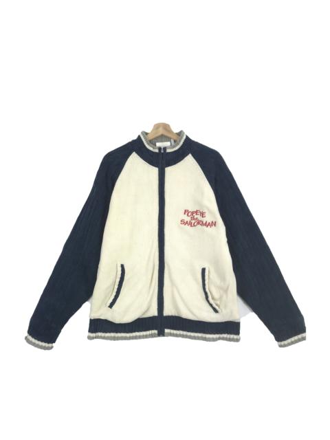 Other Designers Vintage - Vintage Popaye Varsity Sweater Cartoon Anime Sweatshirt