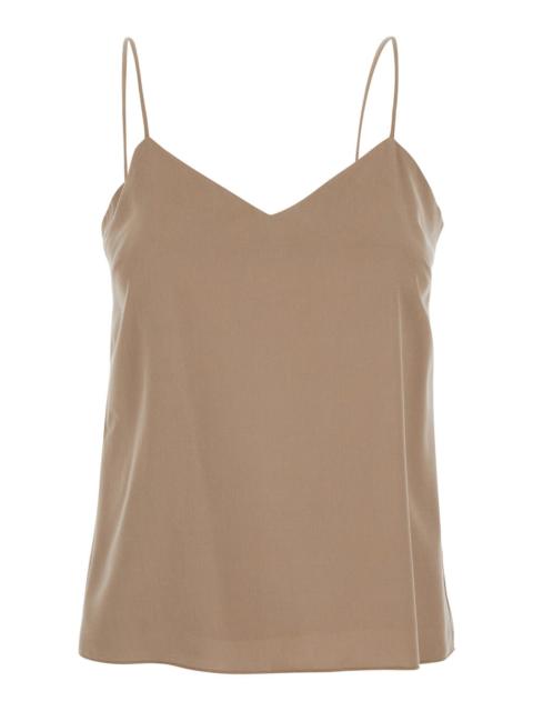 Max Mara Max Mara Women 'Umbria' Beige Top With Thin Straps And V-Neckline In Silk Woman