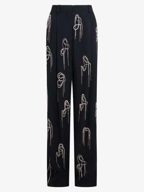 Dries Van Noten PORTER EMBELLISHED TAPERED PANT | BLACK