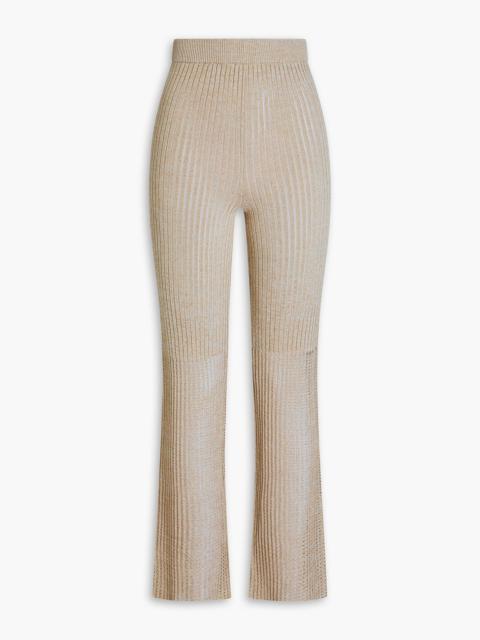 Nanushka Karine ribbed and pointelle-knit slim-leg pants