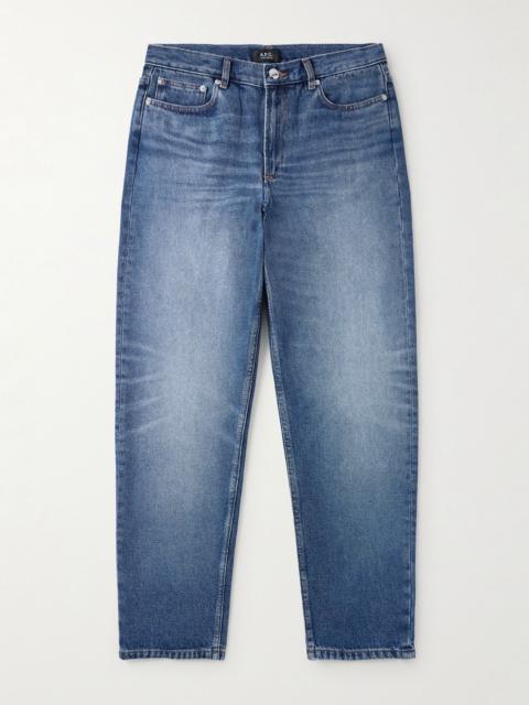 A.P.C. Martin Straight-Leg Cropped Stonewashed Jeans Blue