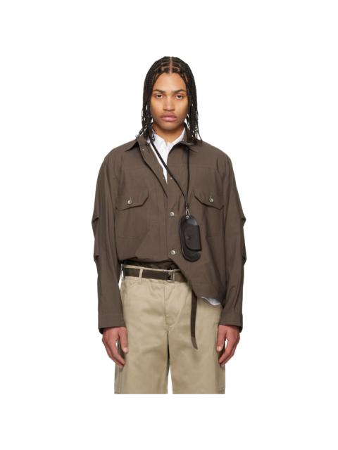 sacai Khaki Cotton Typewriter Jacket